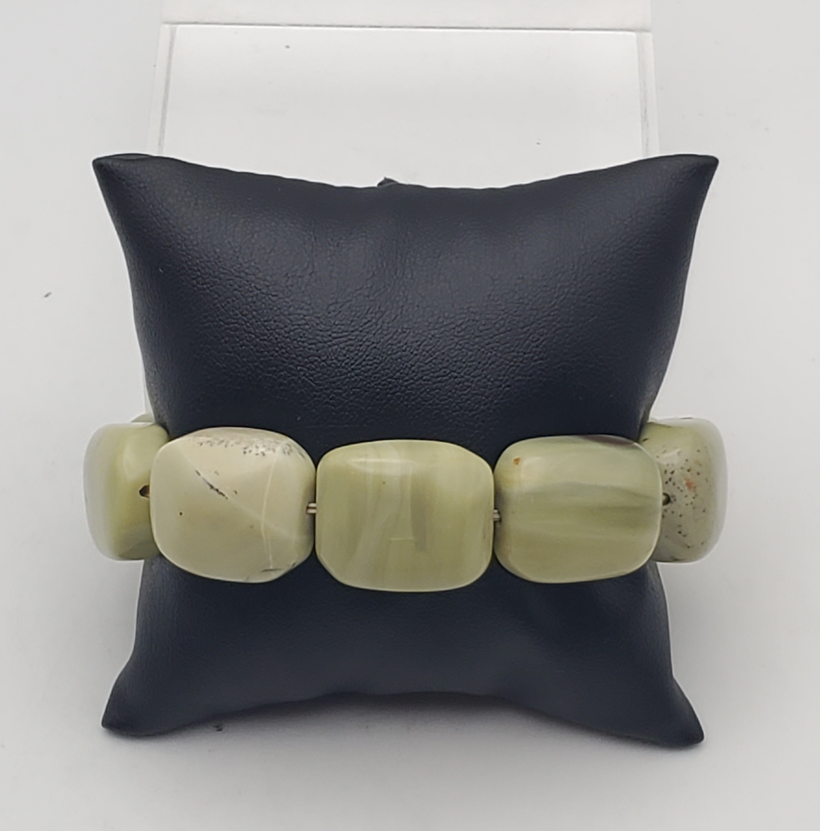 Tumbled Serpentine Stone Stretch Bracelet