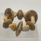 Carved Soapstone and Glass Tiny Bracelet