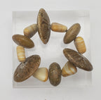 Carved Soapstone and Glass Tiny Bracelet