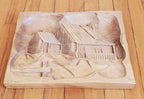 Vintage Hand Carved Wood Scene Artwork