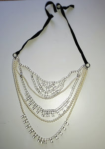 Malene Birger - Vintage Opera Length Multi-Strands of Pearls and Rhinestones Ribbon Tied Necklace - 60"