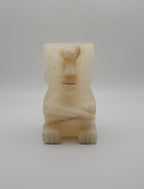 Vintage White Onyx Carved Tiki