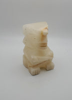 Vintage White Onyx Carved Tiki