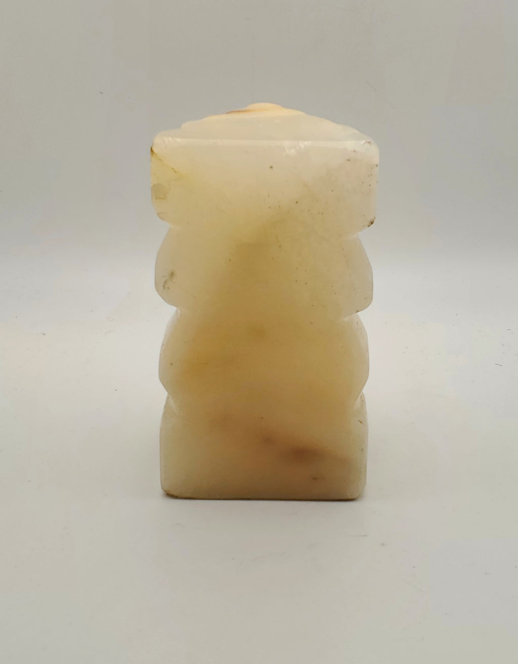 Vintage White Onyx Carved Tiki