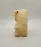Vintage White Onyx Carved Tiki