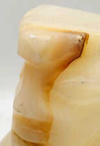 Vintage White Onyx Carved Tiki