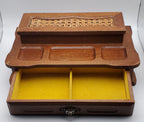Vintage Wood and Wicker Jewelry Box