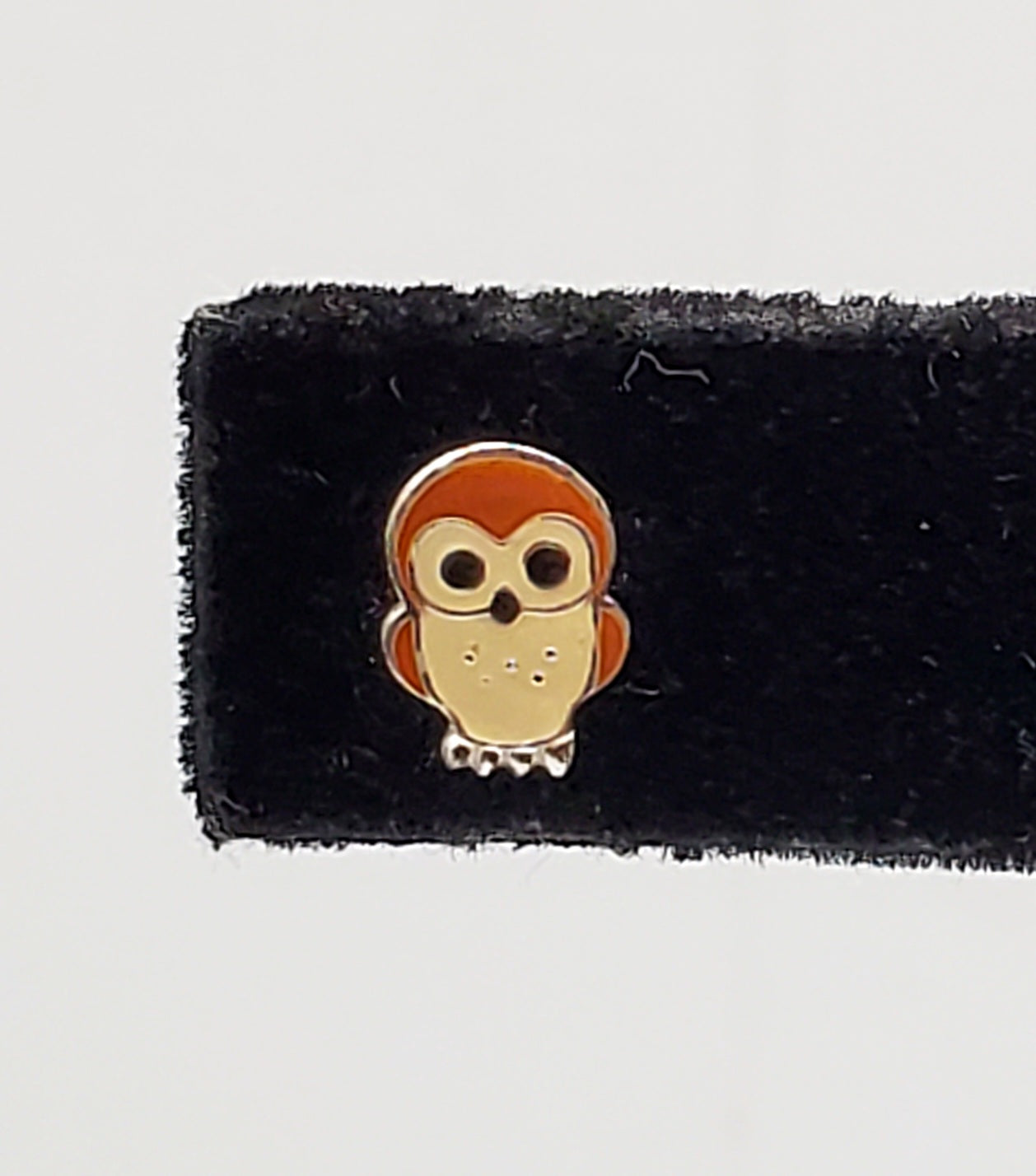 UNMATCHED Sterling Silver and Enamel Owl Stud Earring