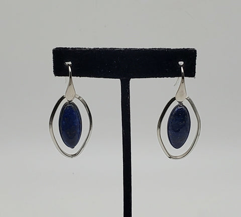 Milor - Lapis Lazuli Modern Design Dangle Earrings