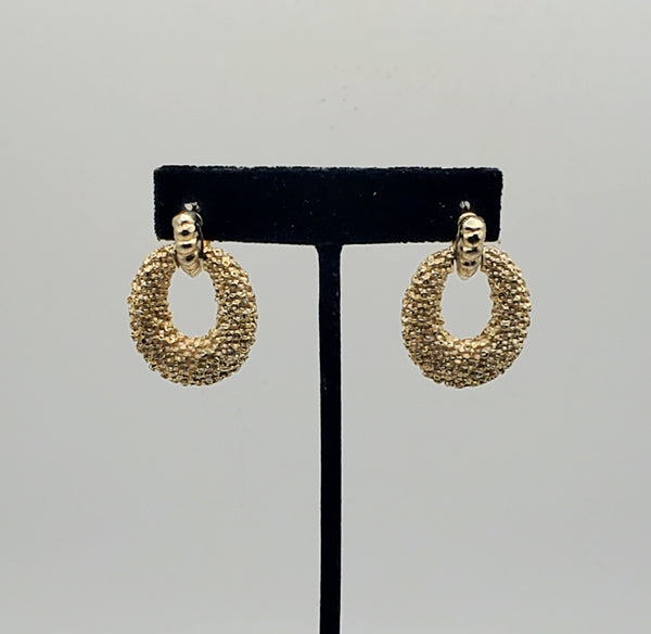 Vintage Gold Tone Door Knocker Earrings