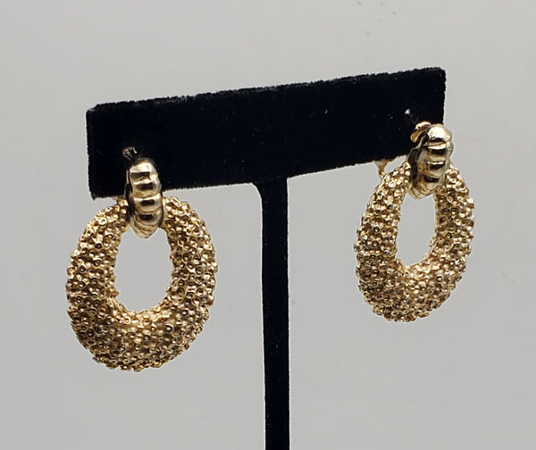 Vintage Gold Tone Door Knocker Earrings