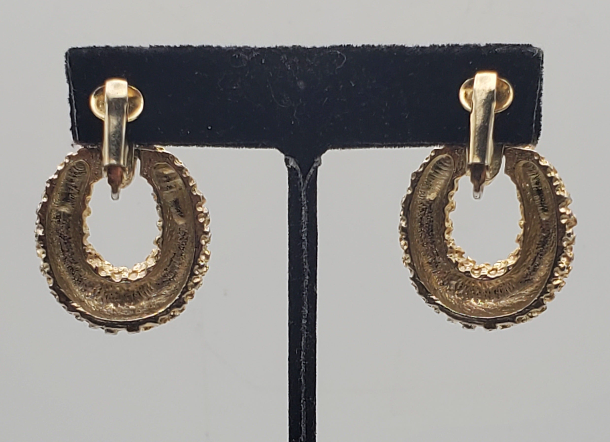 Vintage Gold Tone Door Knocker Earrings