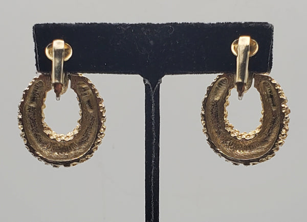 Vintage Gold Tone Door Knocker Earrings