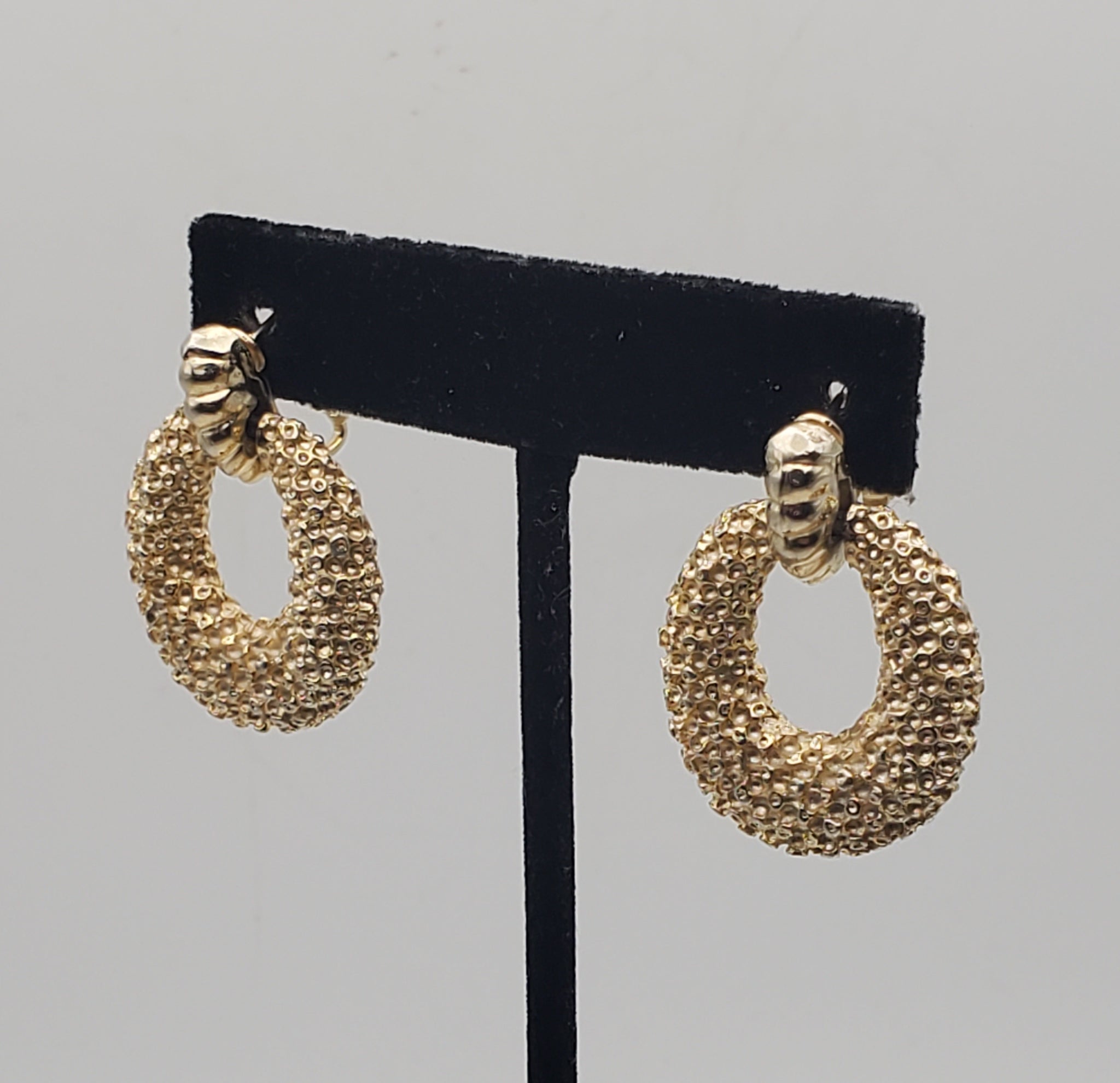 Vintage Gold Tone Door Knocker Earrings