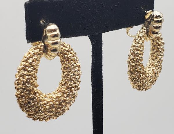 Vintage Gold Tone Door Knocker Earrings