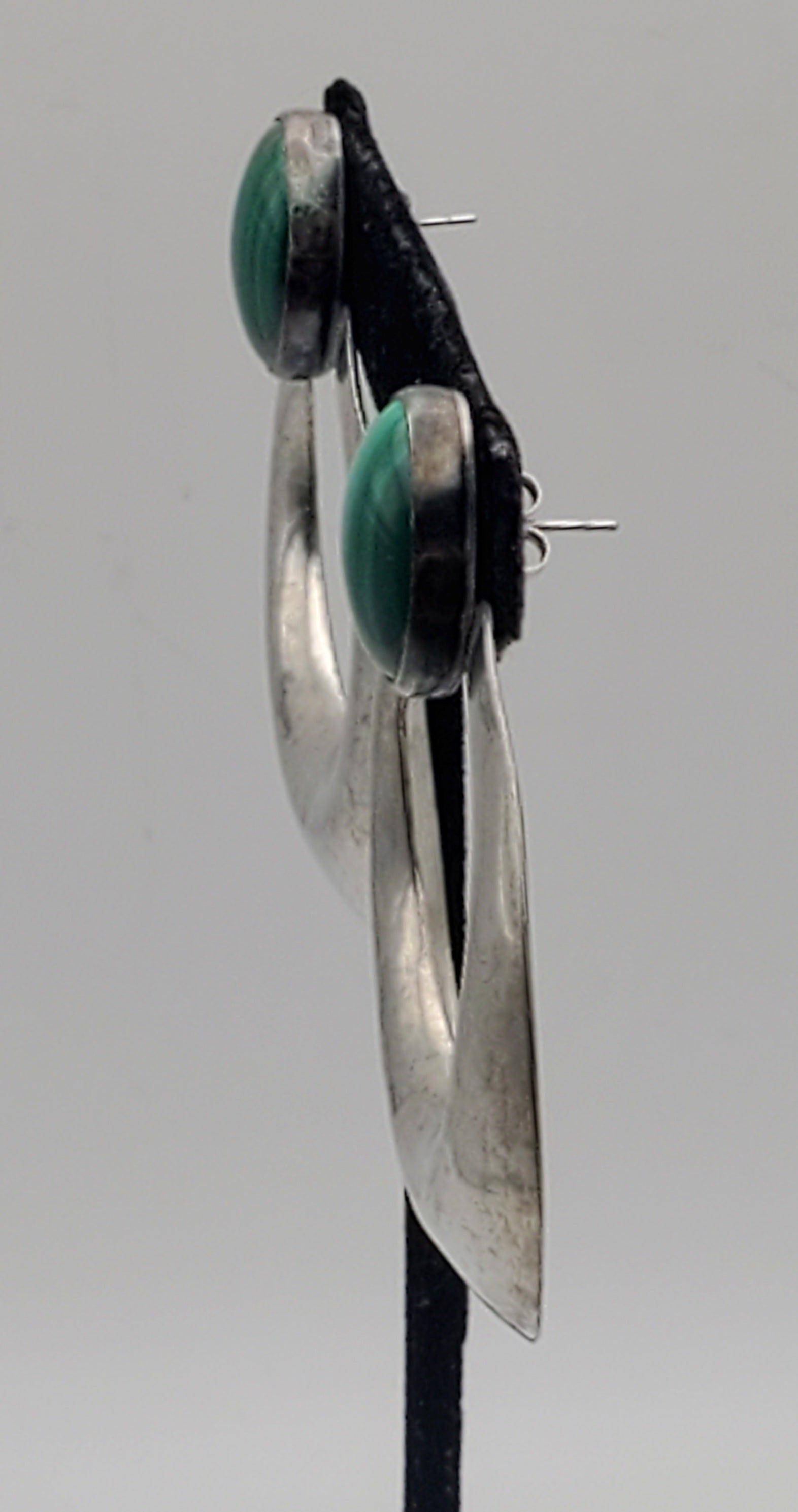 Vintage Handmade Malachite Earrings