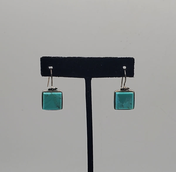 Vintage Sterling Silver Faux Turquoise Earrings