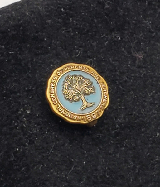 Vintage 10k Gold Filled and Enamel National Congress of Teachers and Parents Lapel Pin