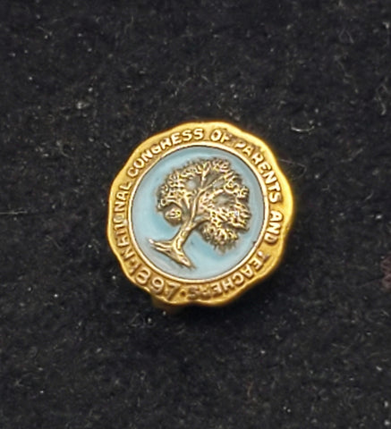 Vintage 10k Gold Filled and Enamel National Congress of Teachers and Parents Lapel Pin