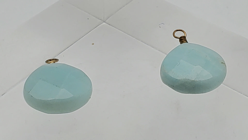 Faceted Amazonite Teardrop Dangles - MISSING CLOSURES