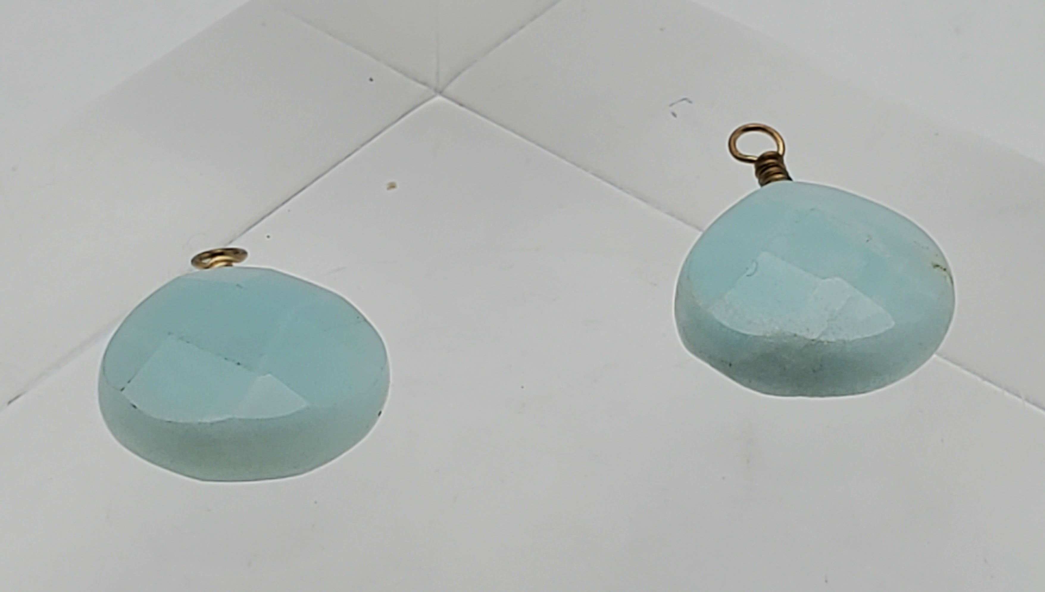 Faceted Amazonite Teardrop Dangles - MISSING CLOSURES