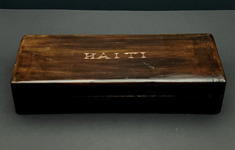 Vintage Hand Carved Wood "Haiti" Keepsake Box