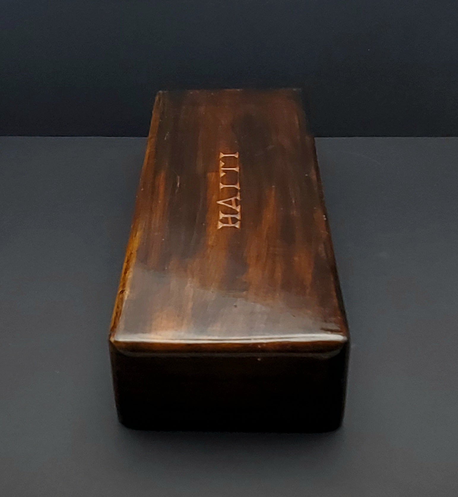 Vintage Hand Carved Wood "Haiti" Keepsake Box