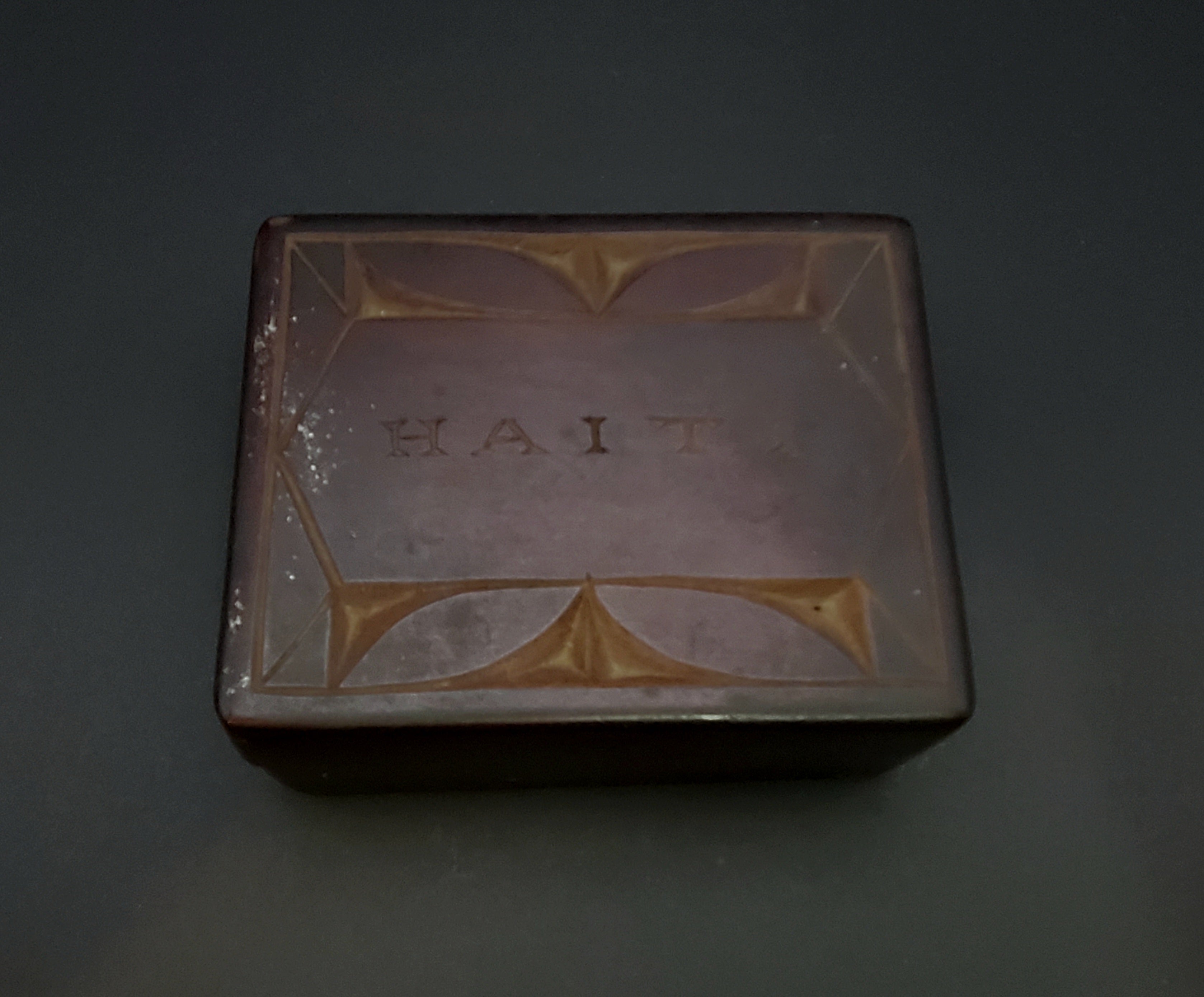 Vintage Hand Carved Wood "Haiti" Keepsake Box