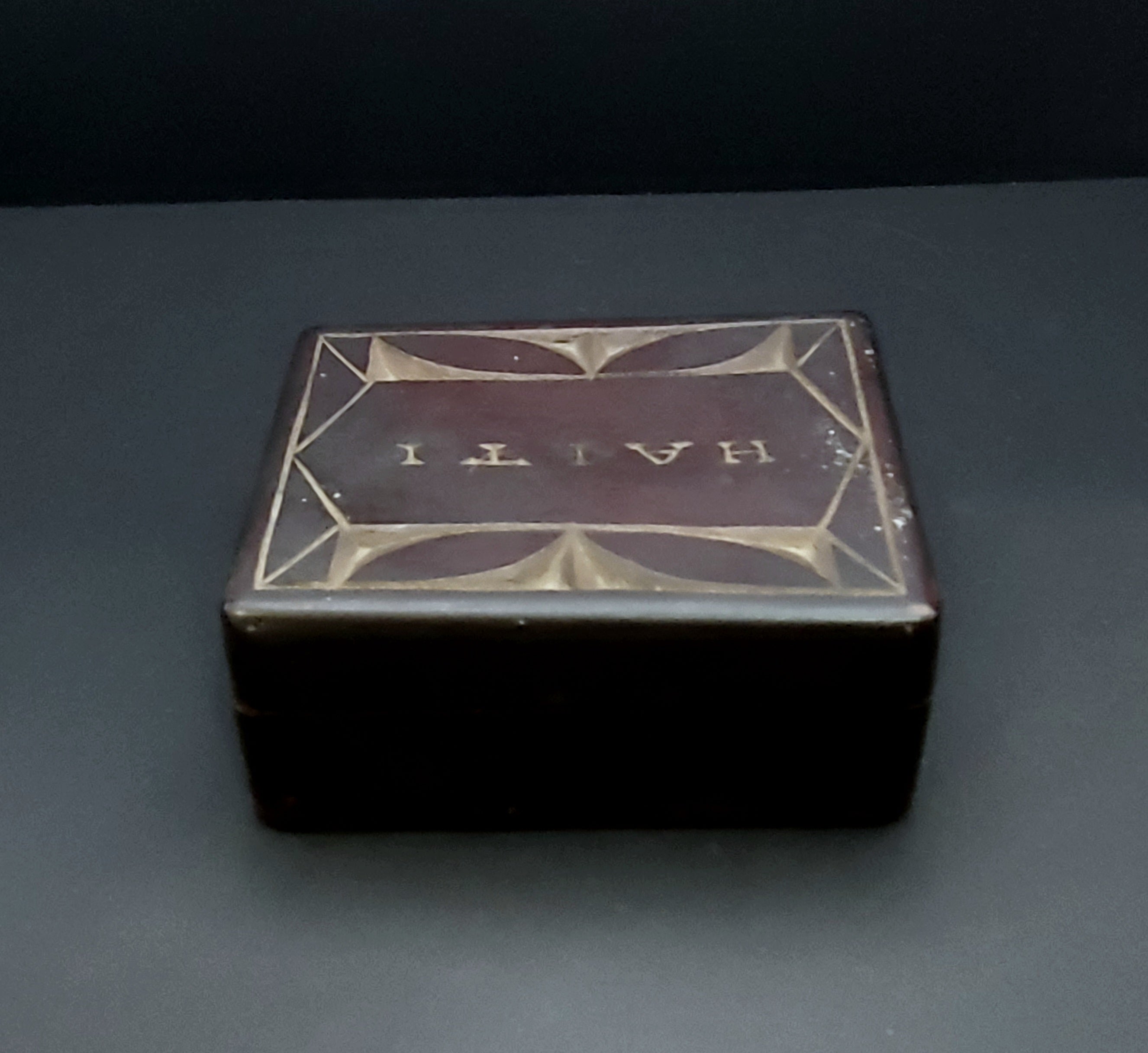 Vintage Hand Carved Wood "Haiti" Keepsake Box