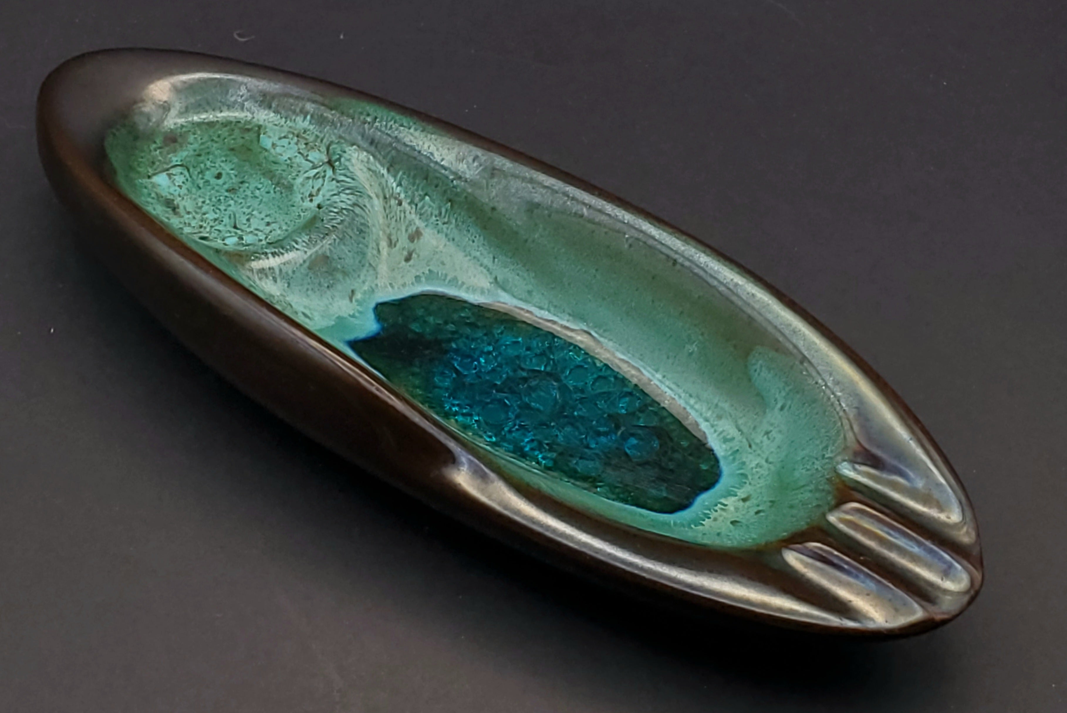 Vintage Handmade Beautifully Glazed Ceramic Ashtray