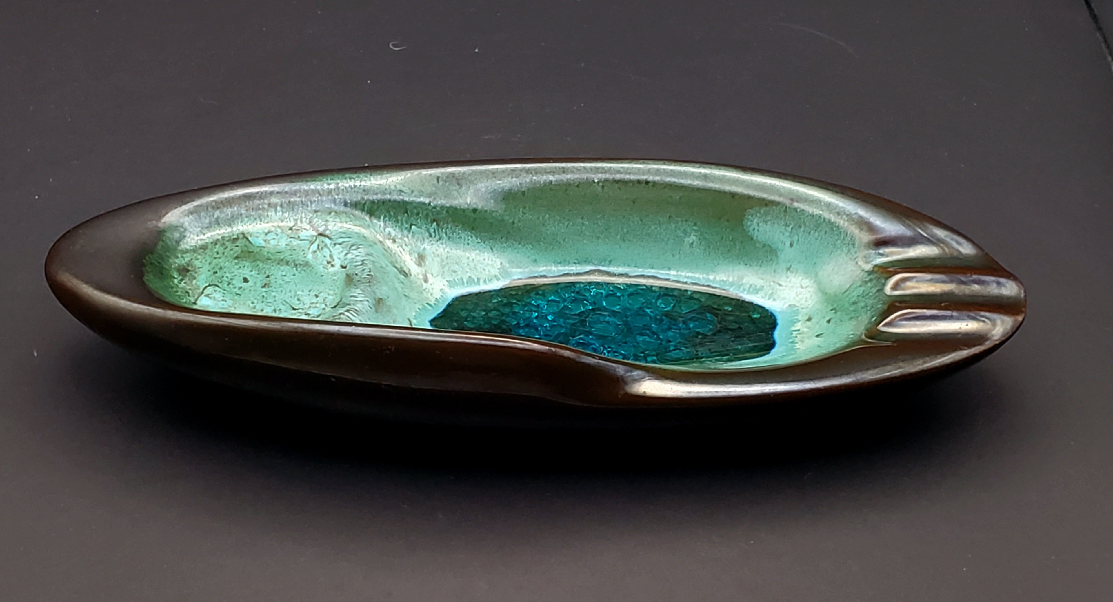 Vintage Handmade Beautifully Glazed Ceramic Ashtray