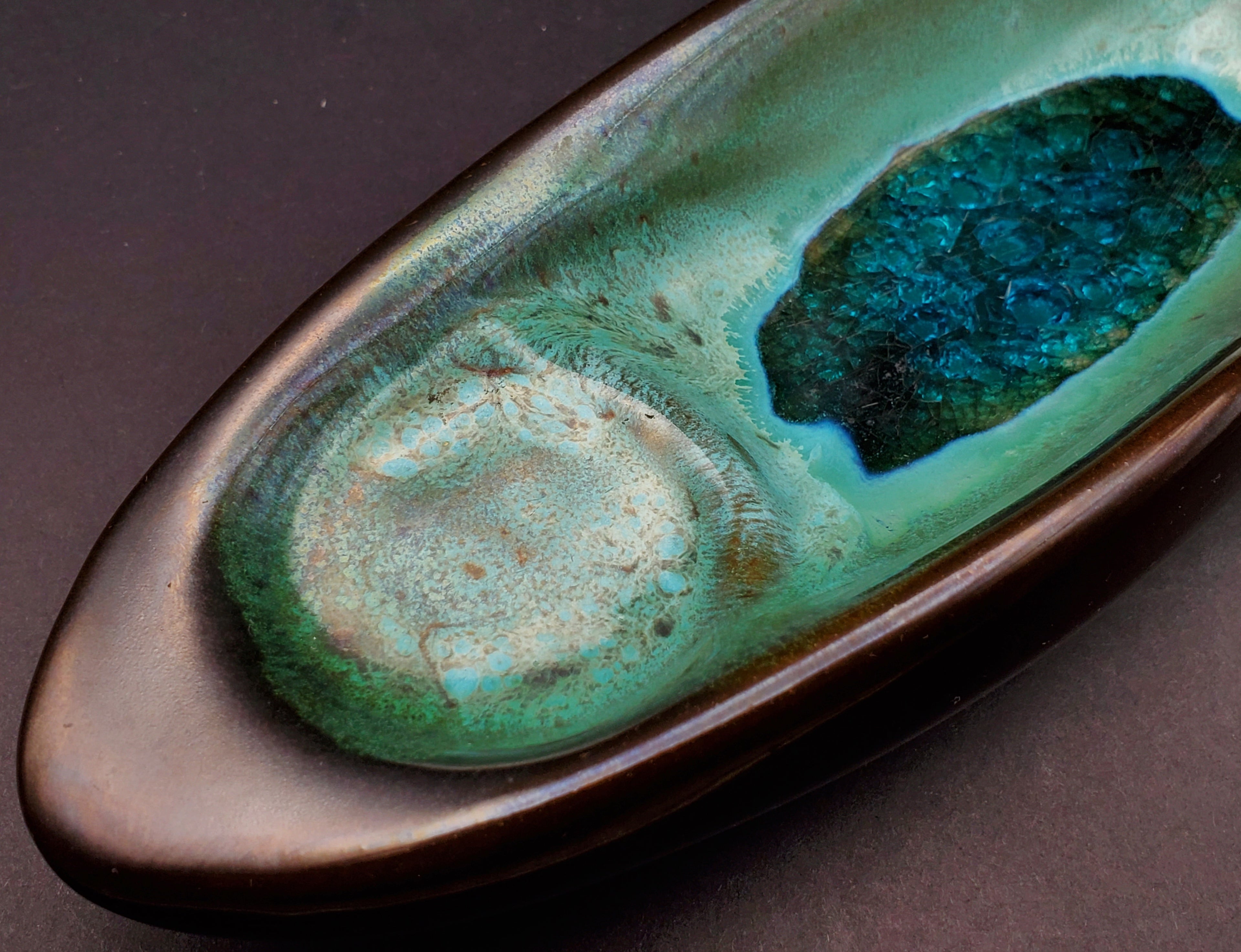 Vintage Handmade Beautifully Glazed Ceramic Ashtray