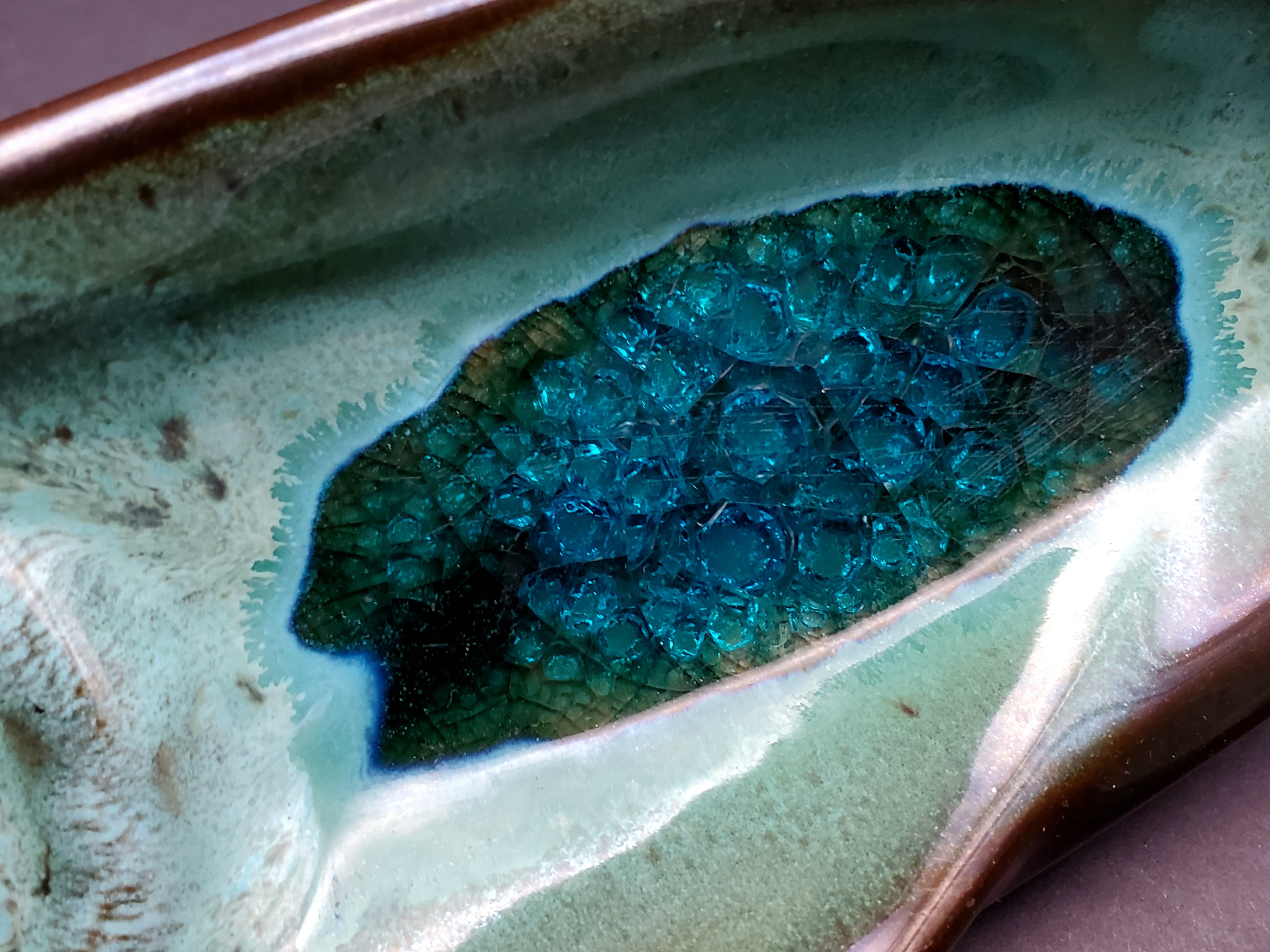 Vintage Handmade Beautifully Glazed Ceramic Ashtray