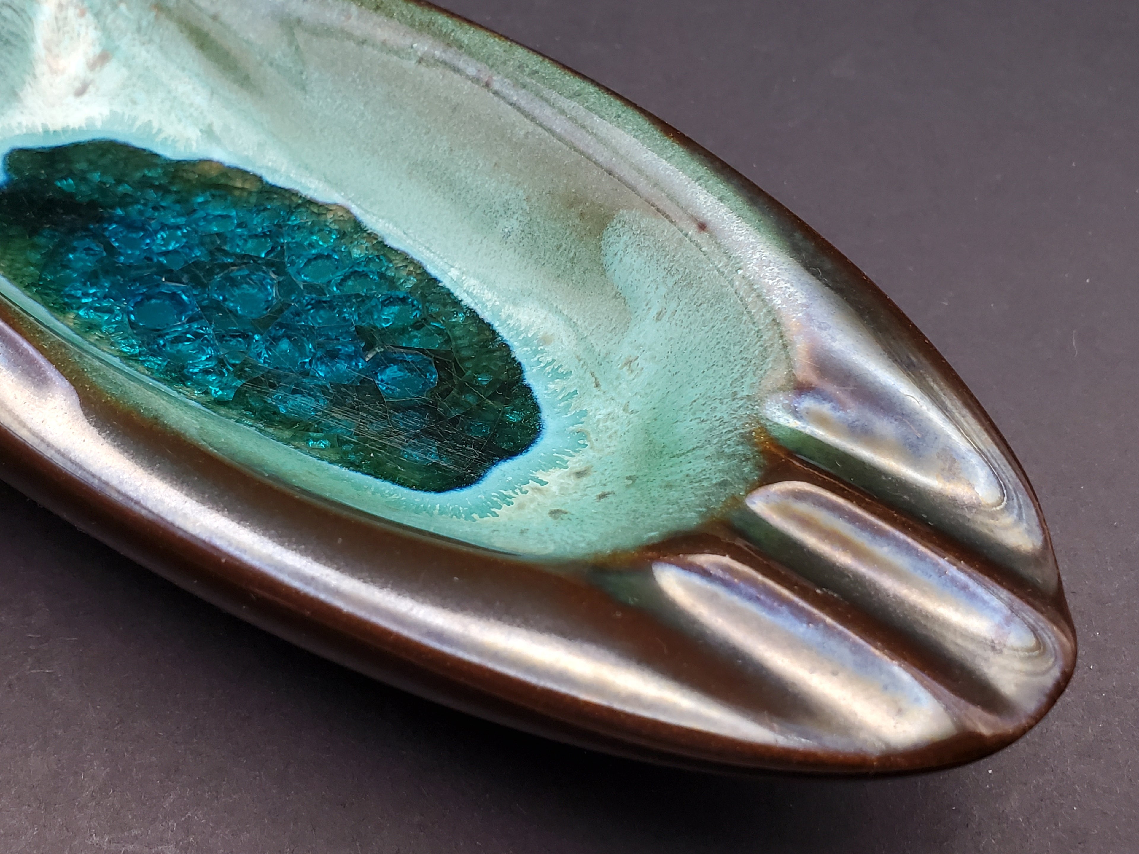 Vintage Handmade Beautifully Glazed Ceramic Ashtray