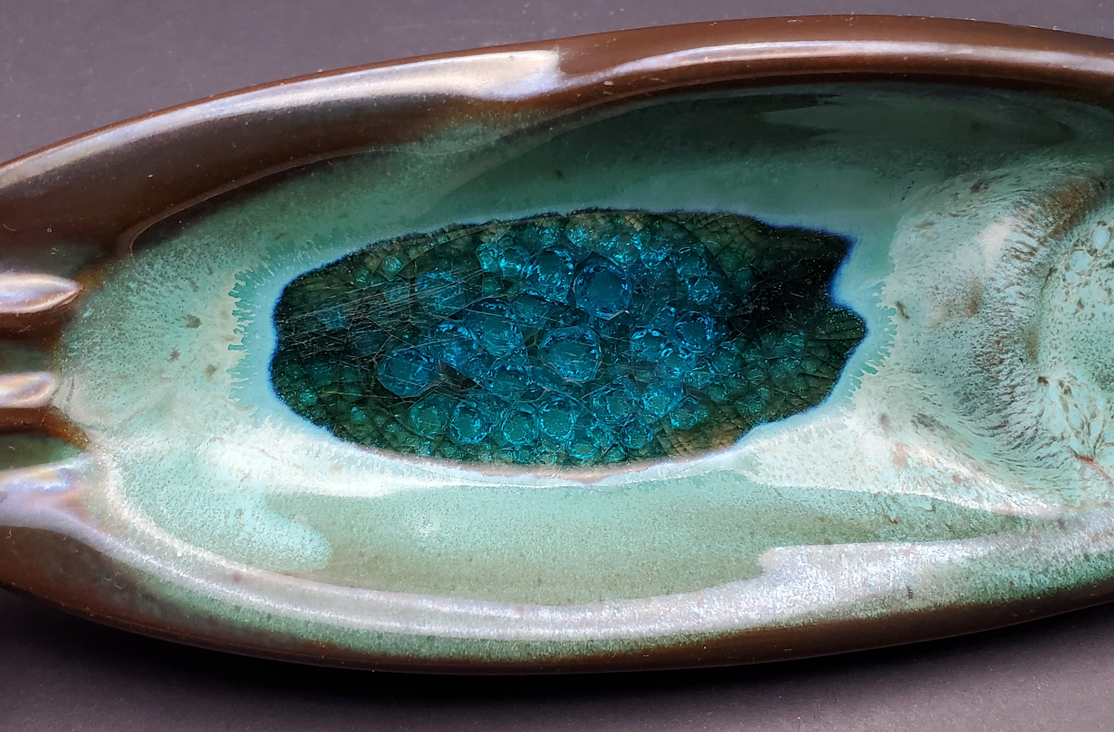 Vintage Handmade Beautifully Glazed Ceramic Ashtray