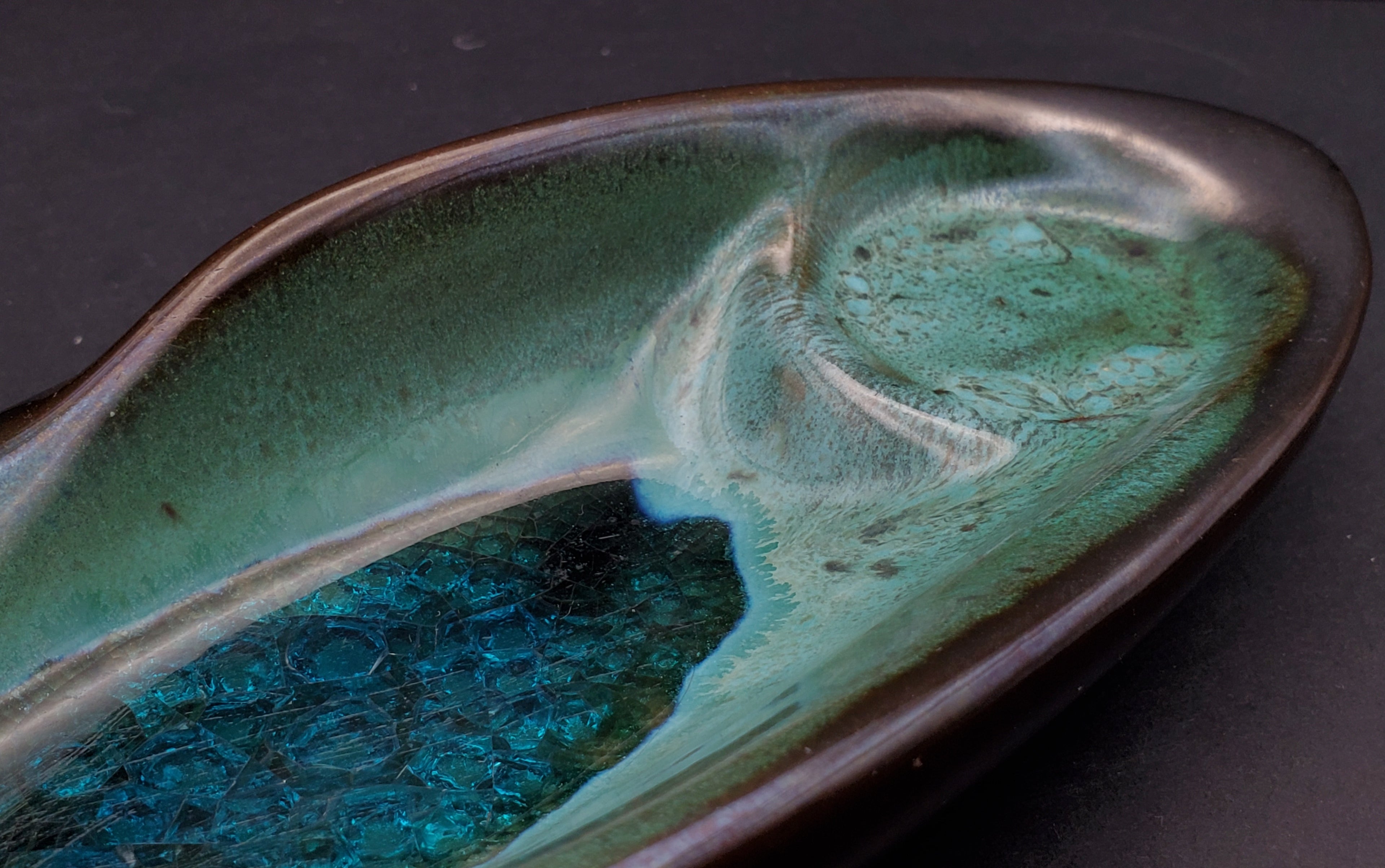 Vintage Handmade Beautifully Glazed Ceramic Ashtray