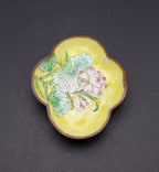 Vintage Hand Painted Enamel Copper Trinket Dish - DAMAGED