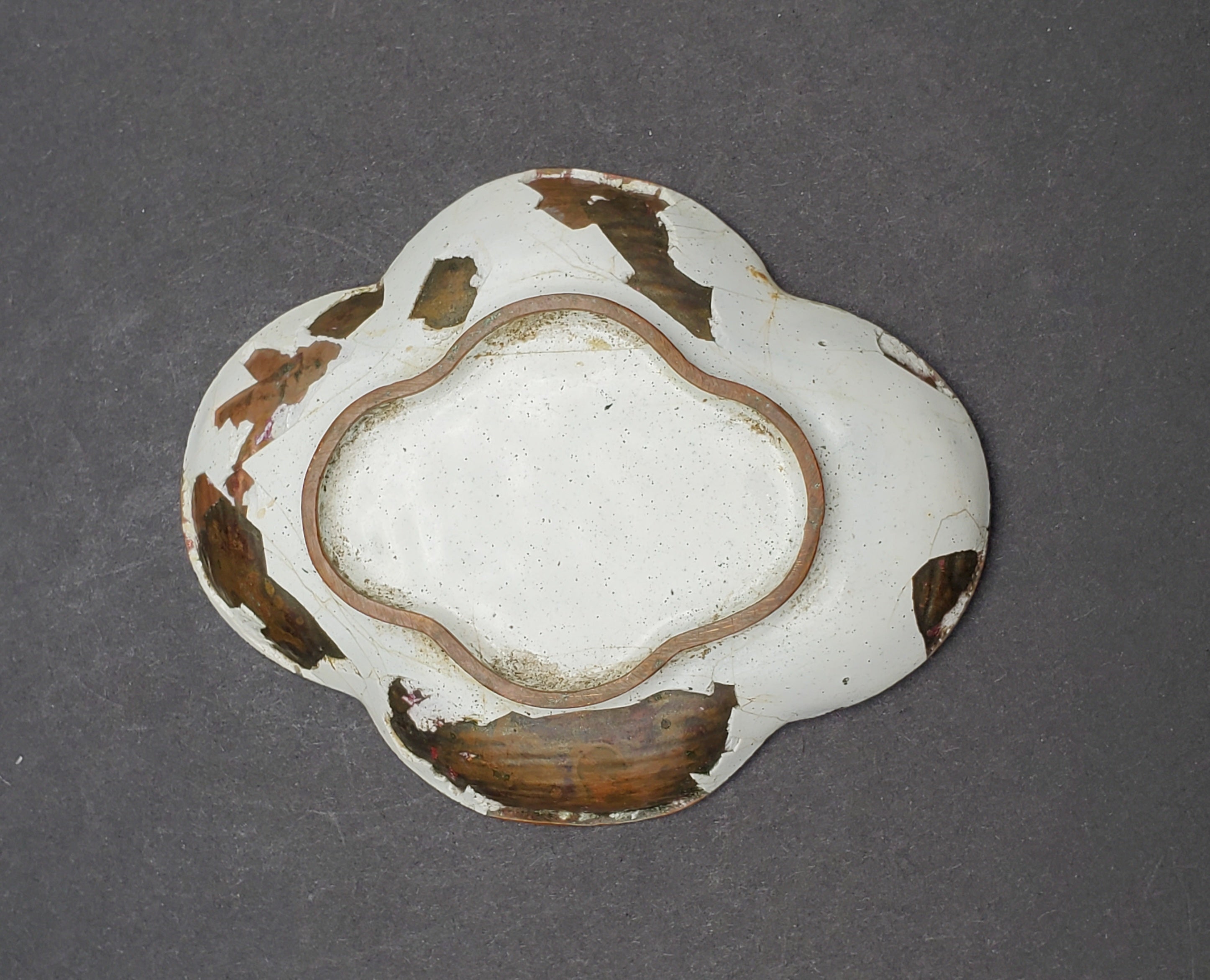 Vintage Hand Painted Enamel Copper Trinket Dish - DAMAGED