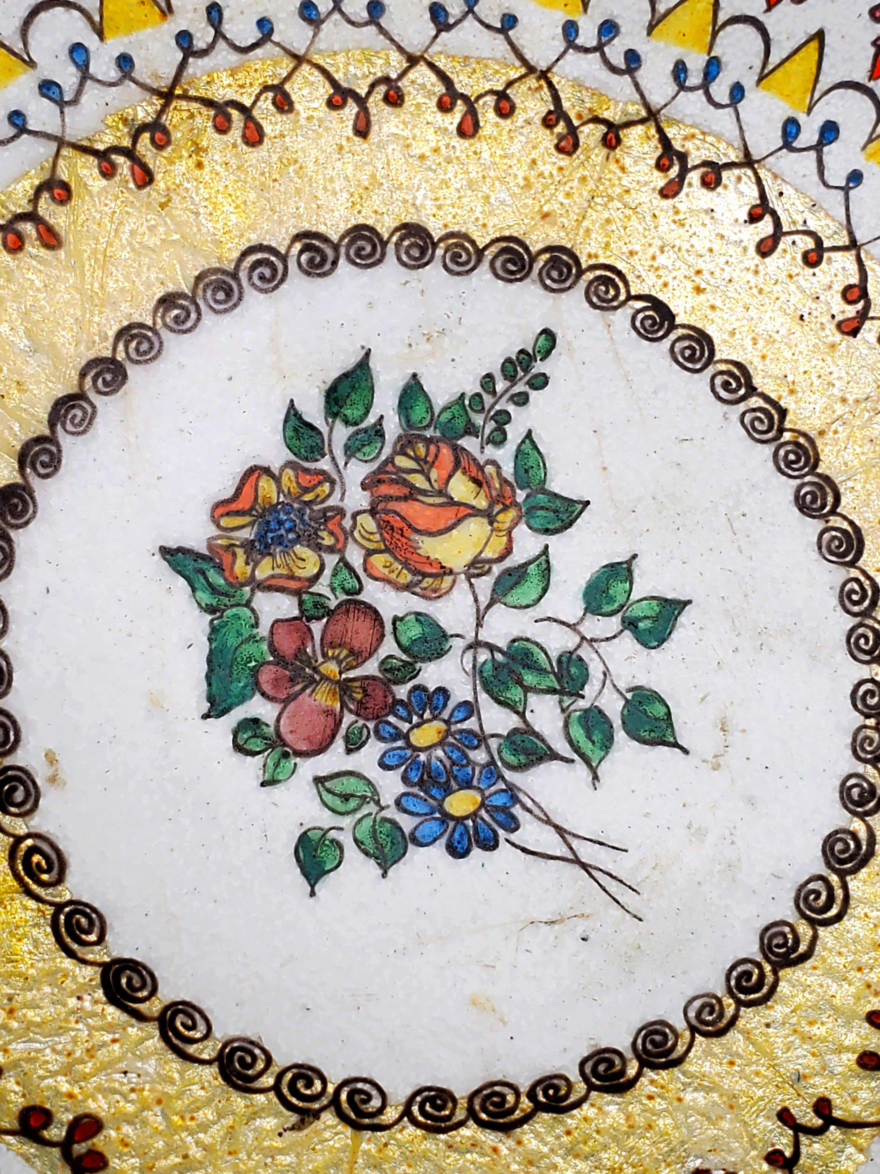 Elfi Muller - Vintage Hand Painted Enameled Copper Dish - DAMAGED