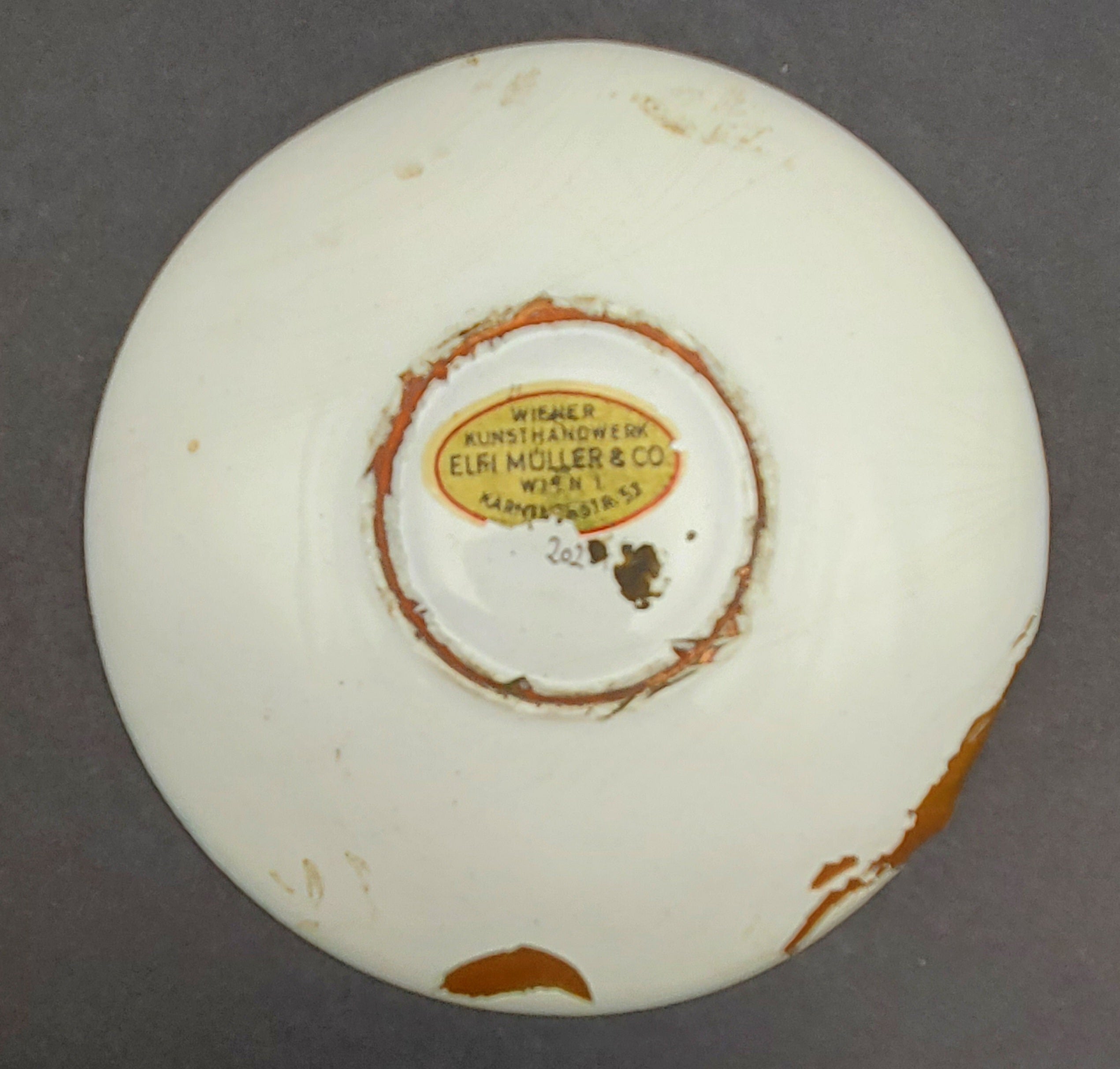 Elfi Muller - Vintage Hand Painted Enameled Copper Dish - DAMAGED