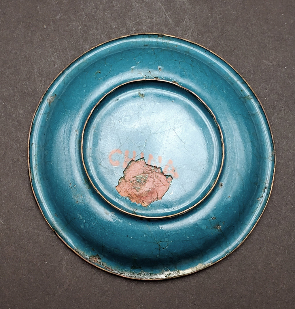 Vintage Floral Cloisonne Enamel Trinket Dish - DAMAGED