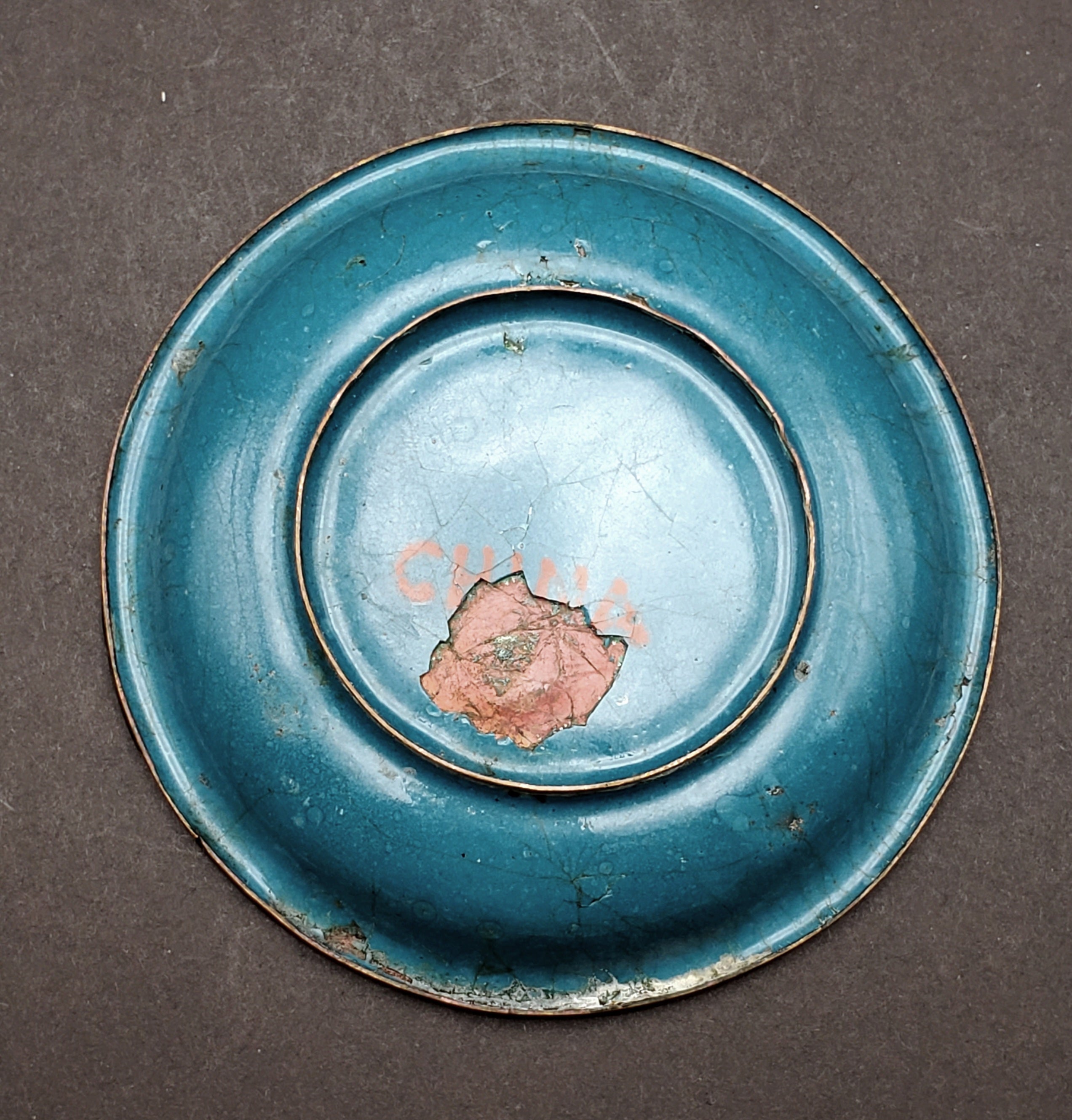 Vintage Floral Cloisonne Enamel Trinket Dish - DAMAGED
