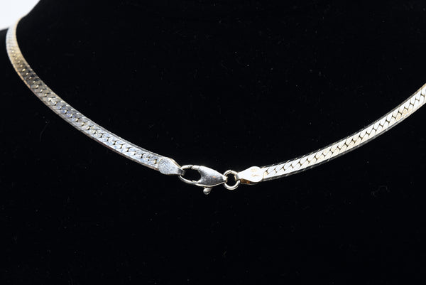 Sterling Silver Herringbone Chain Necklace - 20"