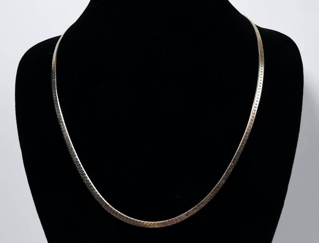 Sterling Silver Herringbone Chain Necklace - 20"