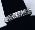 Sterling Silver Colorless Topaz Pave Set Band - Size 9
