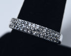 Sterling Silver Colorless Topaz Pave Set Band - Size 9