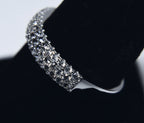 Sterling Silver Colorless Topaz Pave Set Band - Size 9