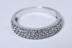 Sterling Silver Colorless Topaz Pave Set Band - Size 9
