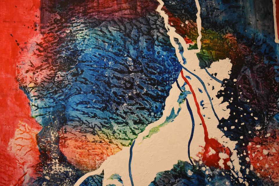 Lois Byrne - 1960s Large Colorful Abstract Original Painting