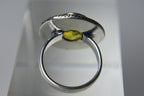 Lemon Quartz Silver Tone Metal Ring - Size 8.5